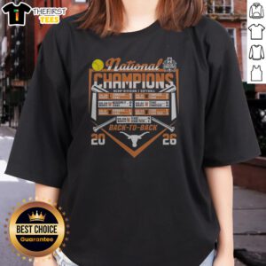 Premium Texas Longhorns National Champions NCAA Softball Back To Back 2026 Team Ladies Shirt in white with team logo and championship text