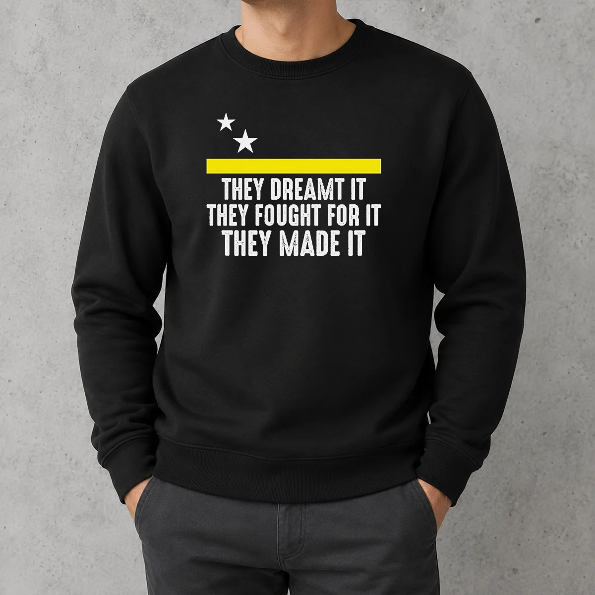 Premium Uracao Flag They Dreamed It Fought For It Sweater in cozy knit fabric with vibrant flag print
