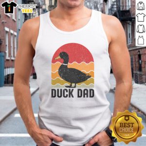Pretty Duck Dad Tank top featuring a fun duck graphic, perfect for summer wear.