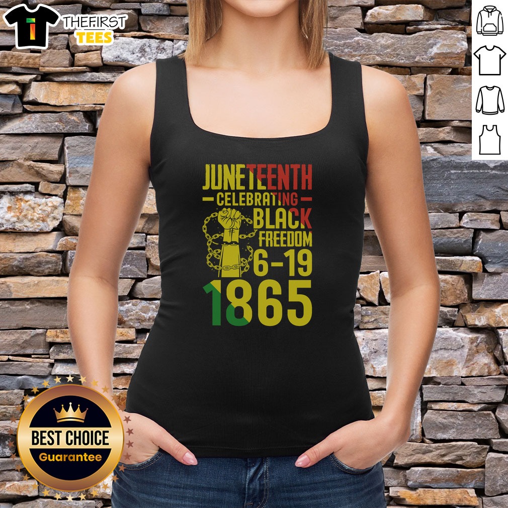 Pretty Juneteenth Celebrating Black Freedom 6 19 1865 Shirt on Tank Top Pretty Juneteenth Celebrating Black Freedom 6 19 1865 Shirt shown as a tank top preview