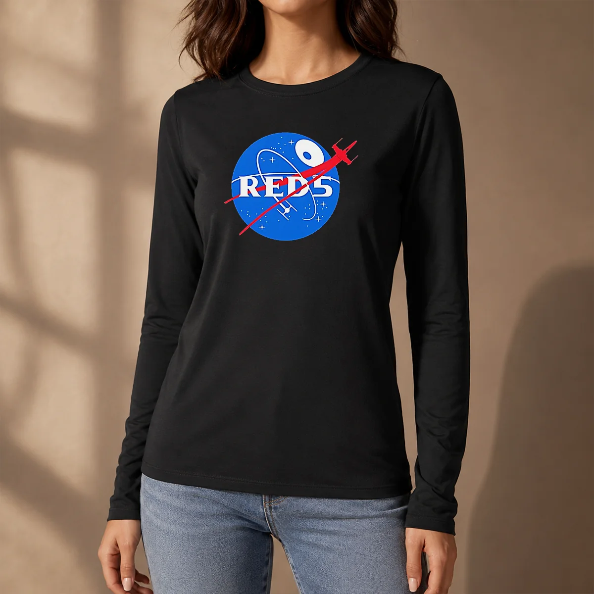 Pretty Red 5 NASA Parody Logo Long Sleeve Shirt