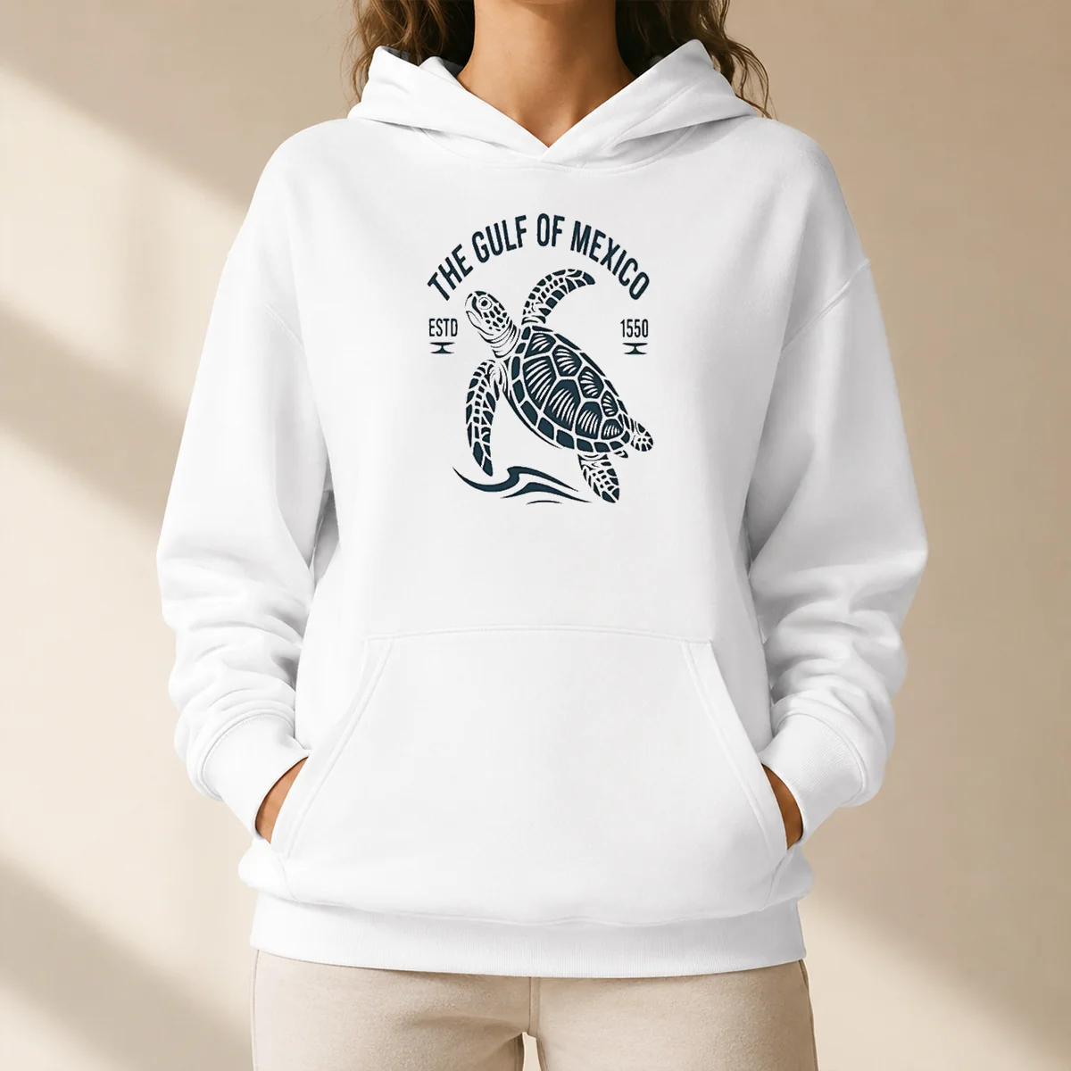 Pretty Sea Turtle The Gulf Of Mexico Estd 1550 Hoodie