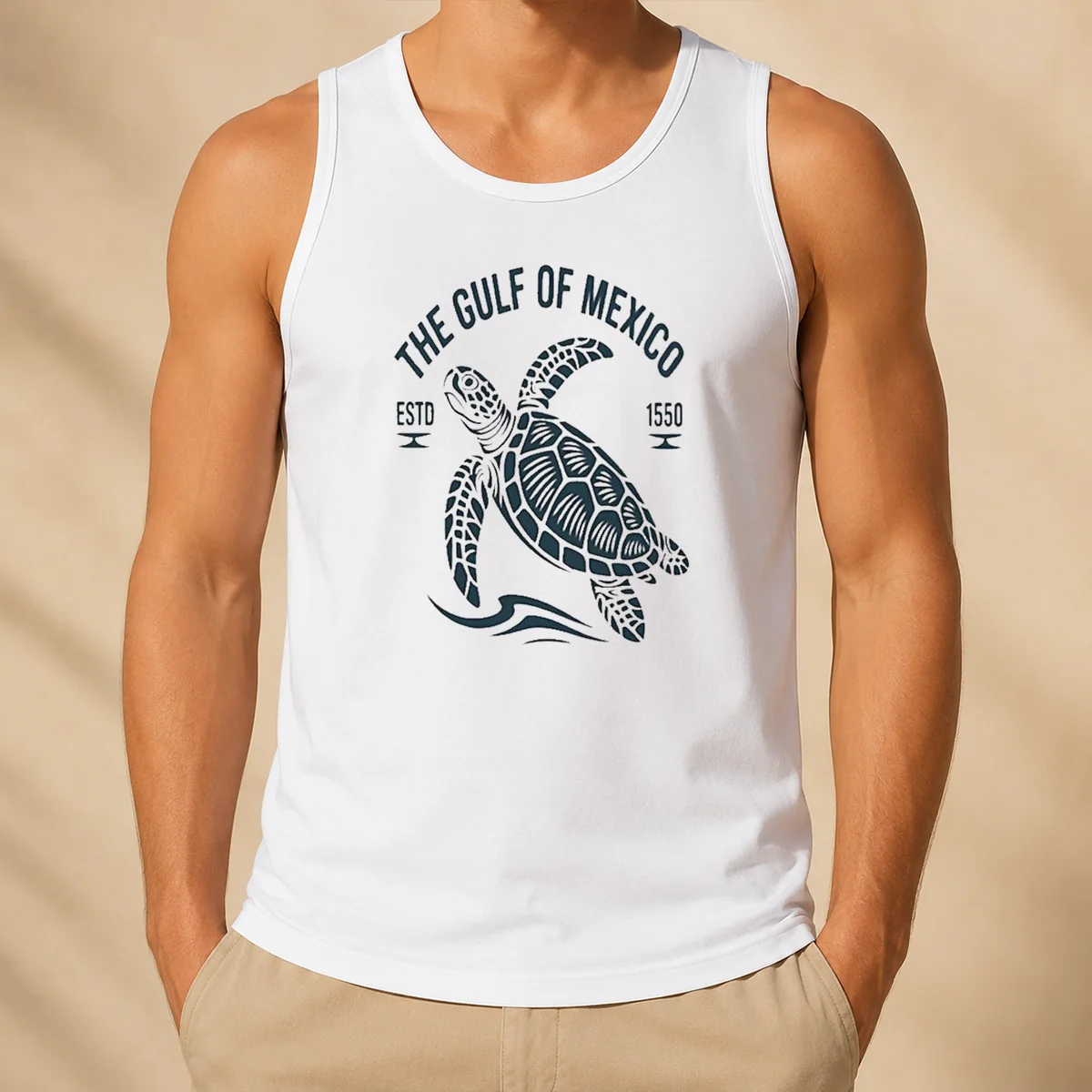 Pretty Sea Turtle The Gulf Of Mexico Estd 1550 Tank Top