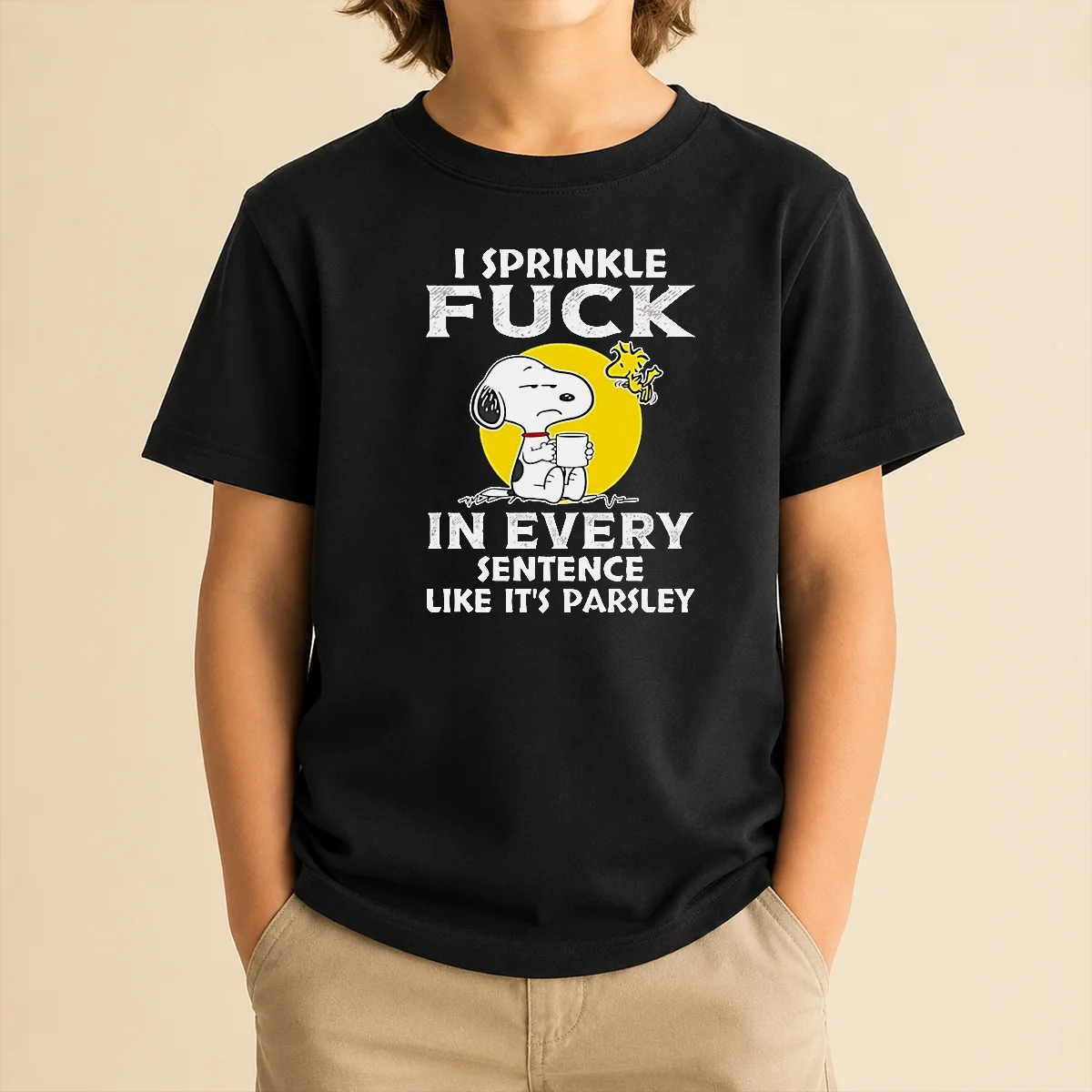 Pretty Snoopy I Sprinkle Fck In Every Sentence Like It'S Parsley Kids T-Shirt