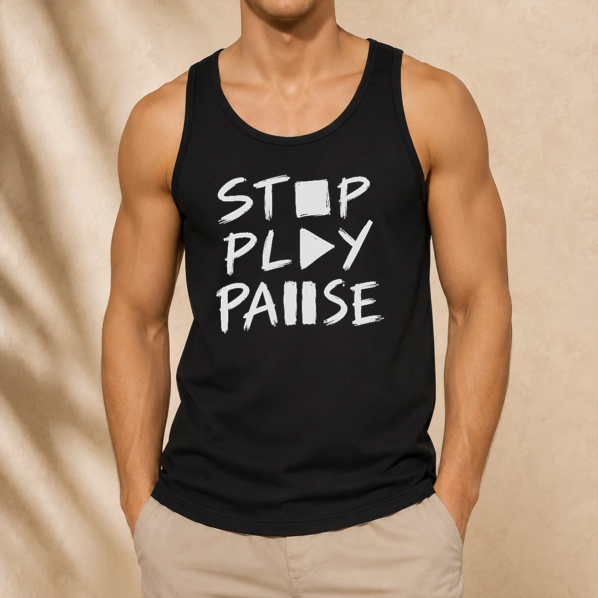 Pretty Stop Play Pause Tank Top