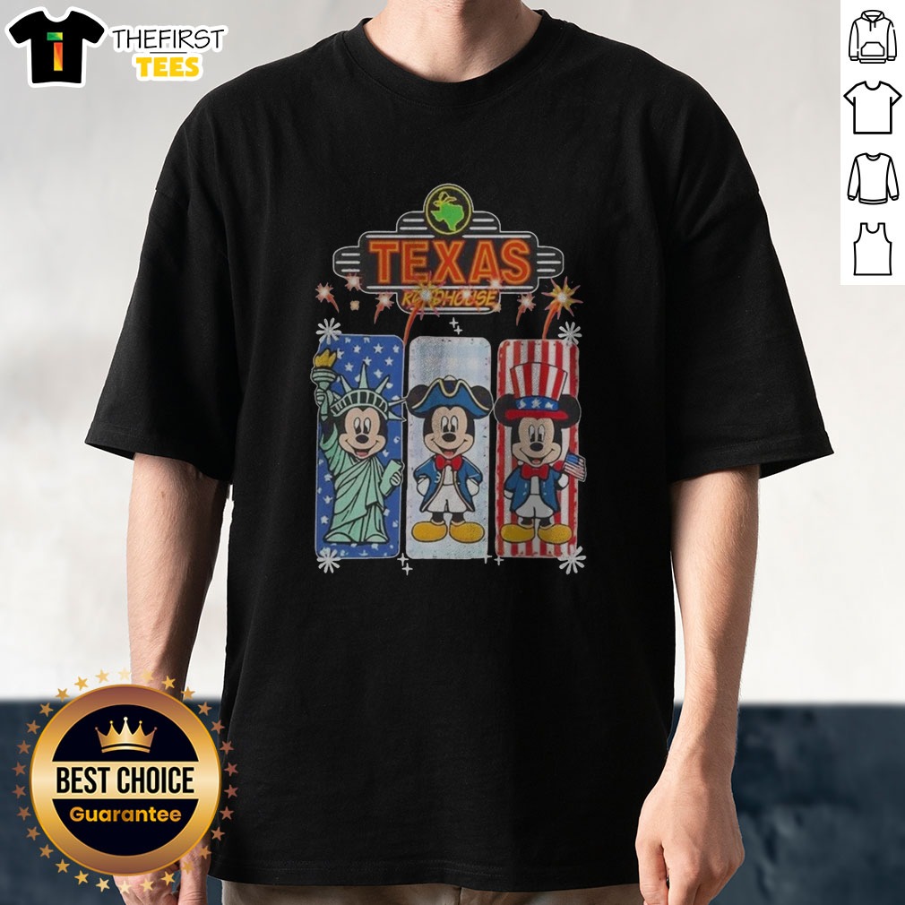 Pretty Texas Roadhouse Mickey Mouse Statue Of Liberty USA Independence Day Shirt on Classic Shirt Pretty Texas Roadhouse Mickey Mouse Statue Of Liberty USA Independence Day Shirt shown as a classic shirt preview