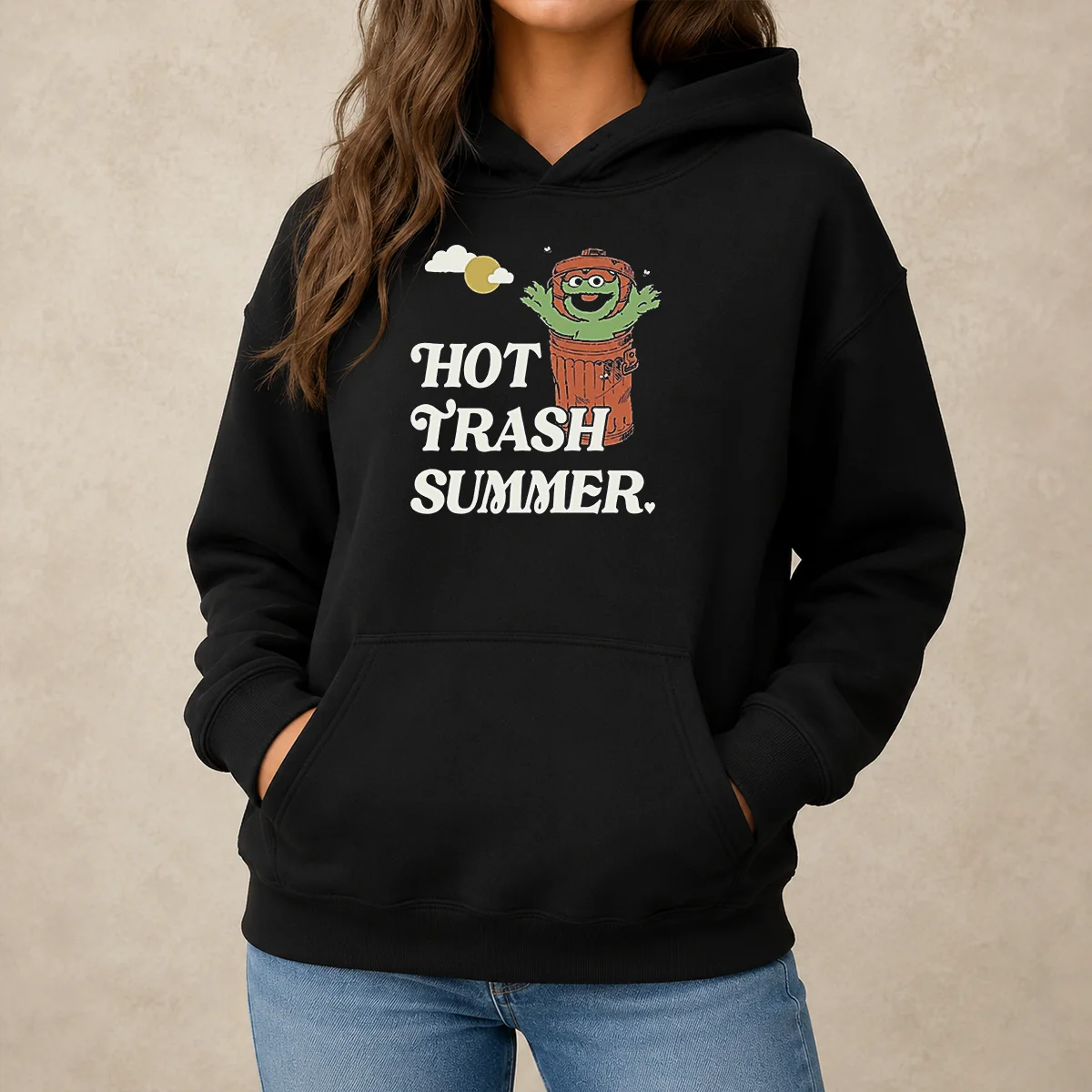 Pretty Vintage Oscar The Grouch Trash Can Hot Trash Summer Hoodie