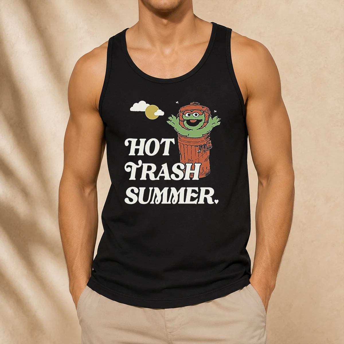 Pretty Vintage Oscar The Grouch Trash Can Hot Trash Summer Tank Top