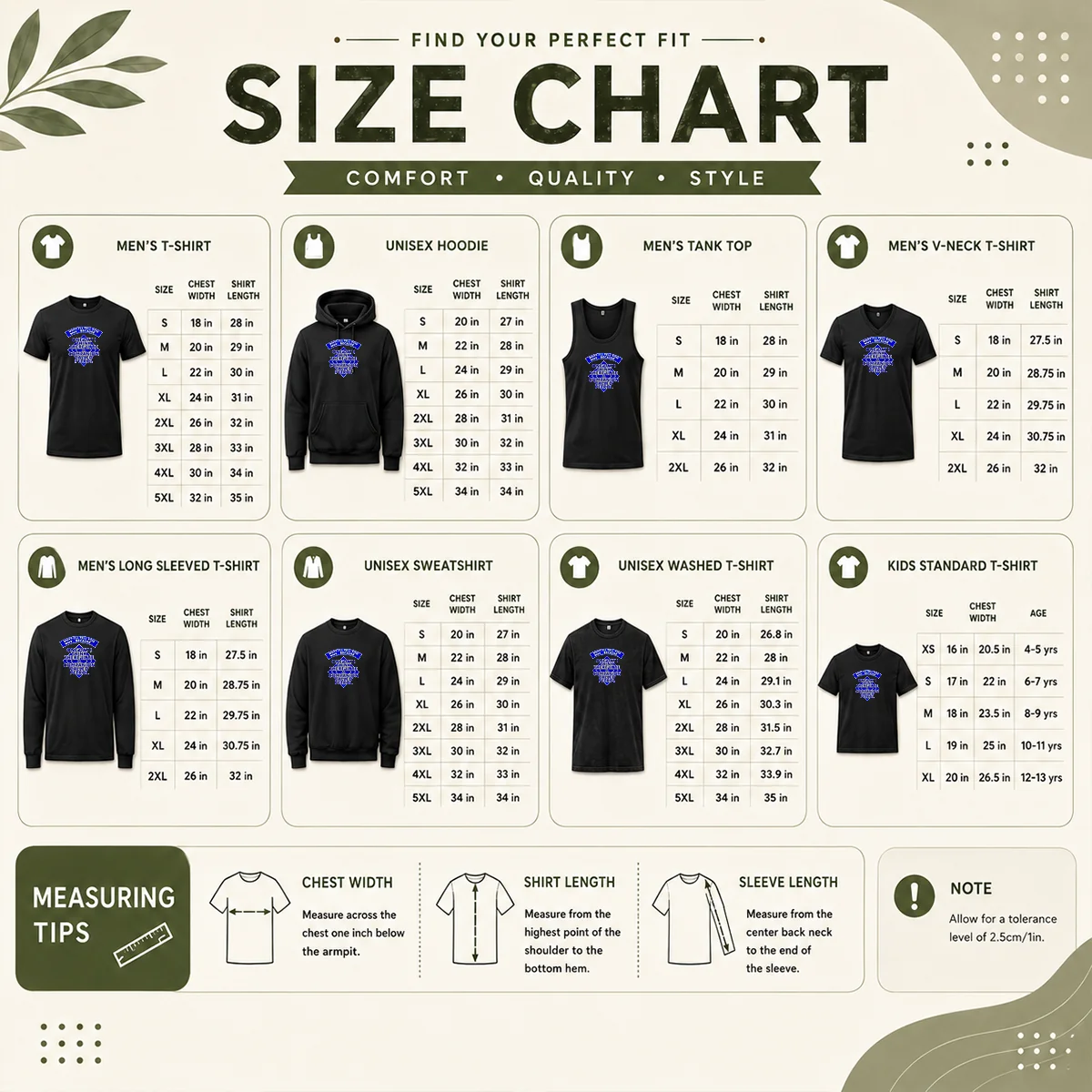 Pretty Why I'Ll Tell You Why Because One Day I Think There'Ll Be Companion Called Petrol Size Chart Size chart for Pretty Why I'Ll Tell You Why Because One Day I Think There'Ll Be Companion Called Petrol with measurements in inches and cm