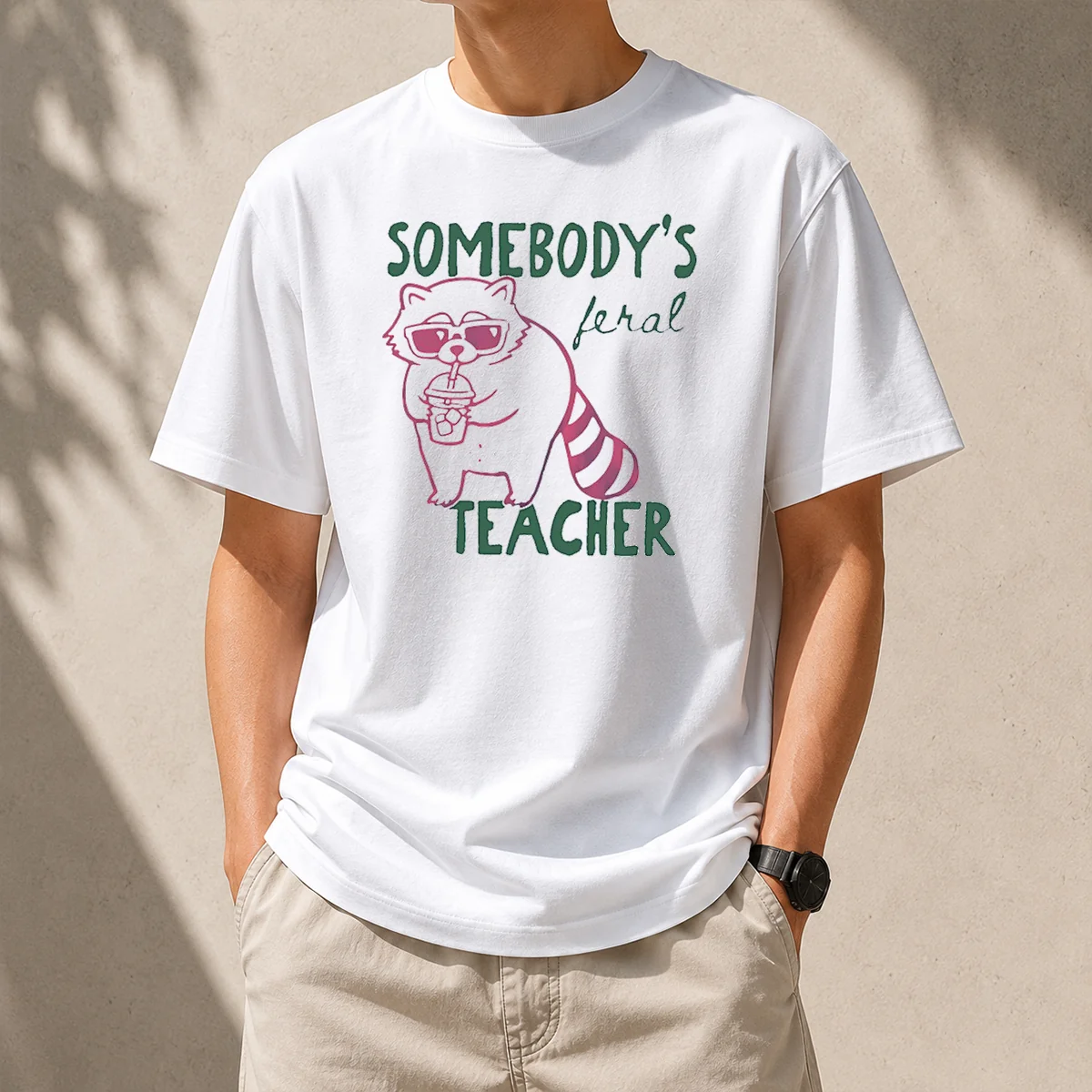 Awesome Funny Somebody'S Feral Teacher Raccoon Shirt Awesome Funny Somebody'S Feral Teacher Raccoon Shirt