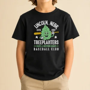 Awesome Lincoln Treeplanters Nebraska Vintage Baseball Team Kids T-Shirt