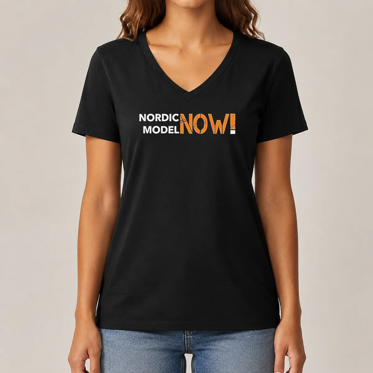 Awesome Nordic Model Now V-Neck Shirt Awesome Nordic Model Now V-Neck Shirt