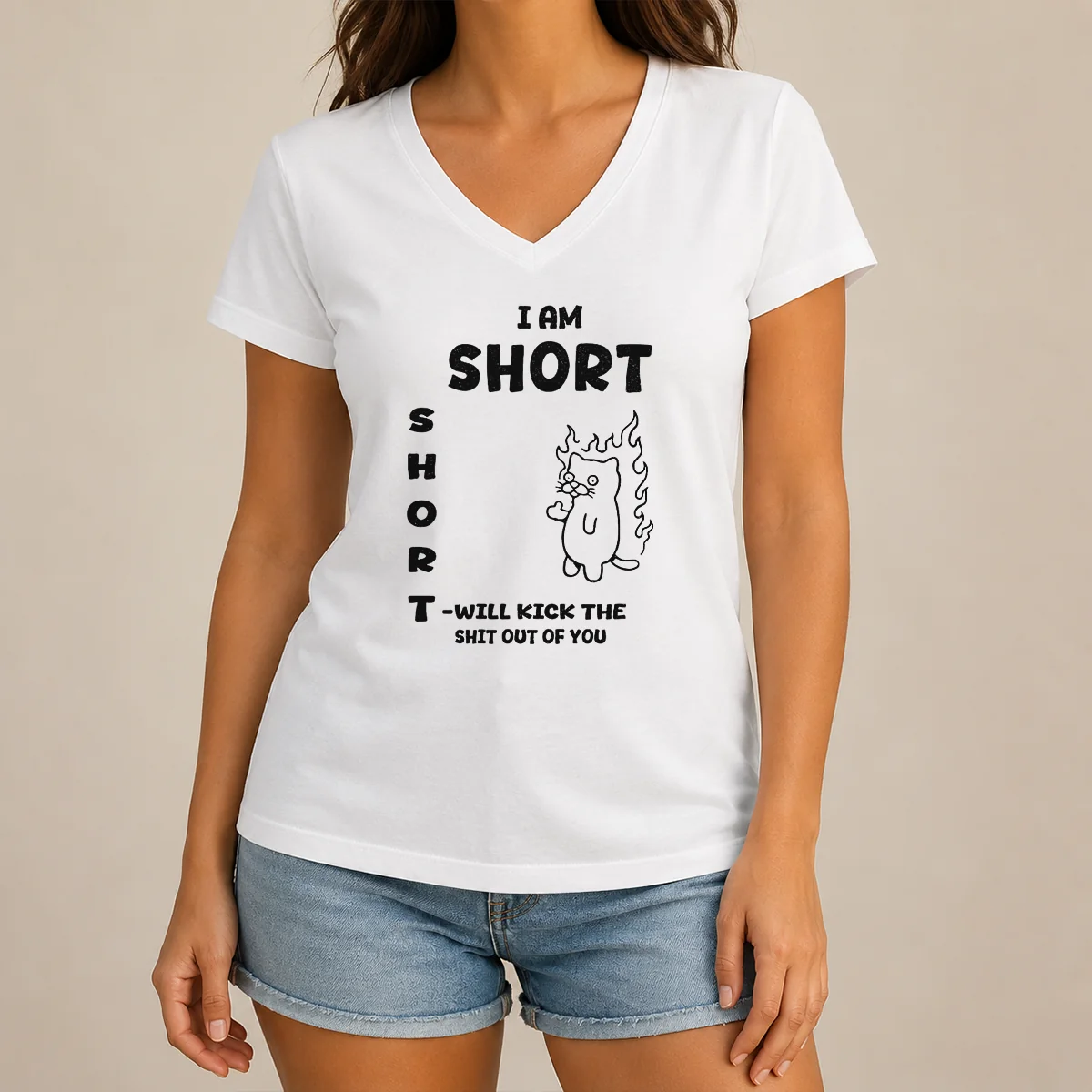 Awesome Official I Am Short Short V-Neck Shirt Awesome Official I Am Short Short V-Neck Shirt