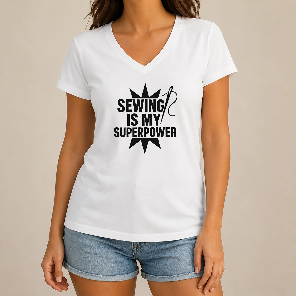Awesome Sewing Is My Superpower Seamstress V-Neck Shirt Awesome Sewing Is My Superpower Seamstress V-Neck Shirt