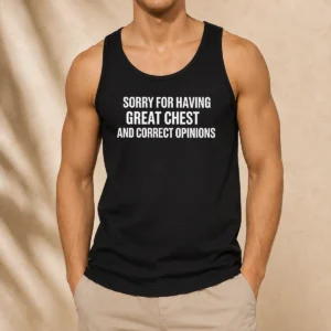 Awesome Sorry For Having Great Chest And Correct Opinion Geek Tank Top