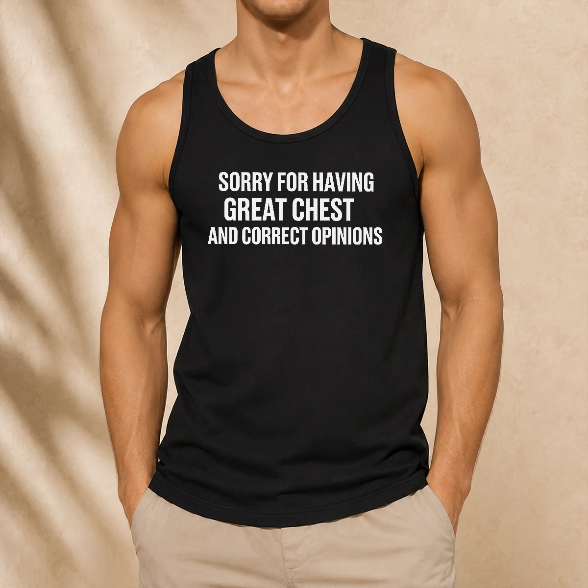 Awesome Sorry For Having Great Chest And Correct Opinion Geek Tank Top