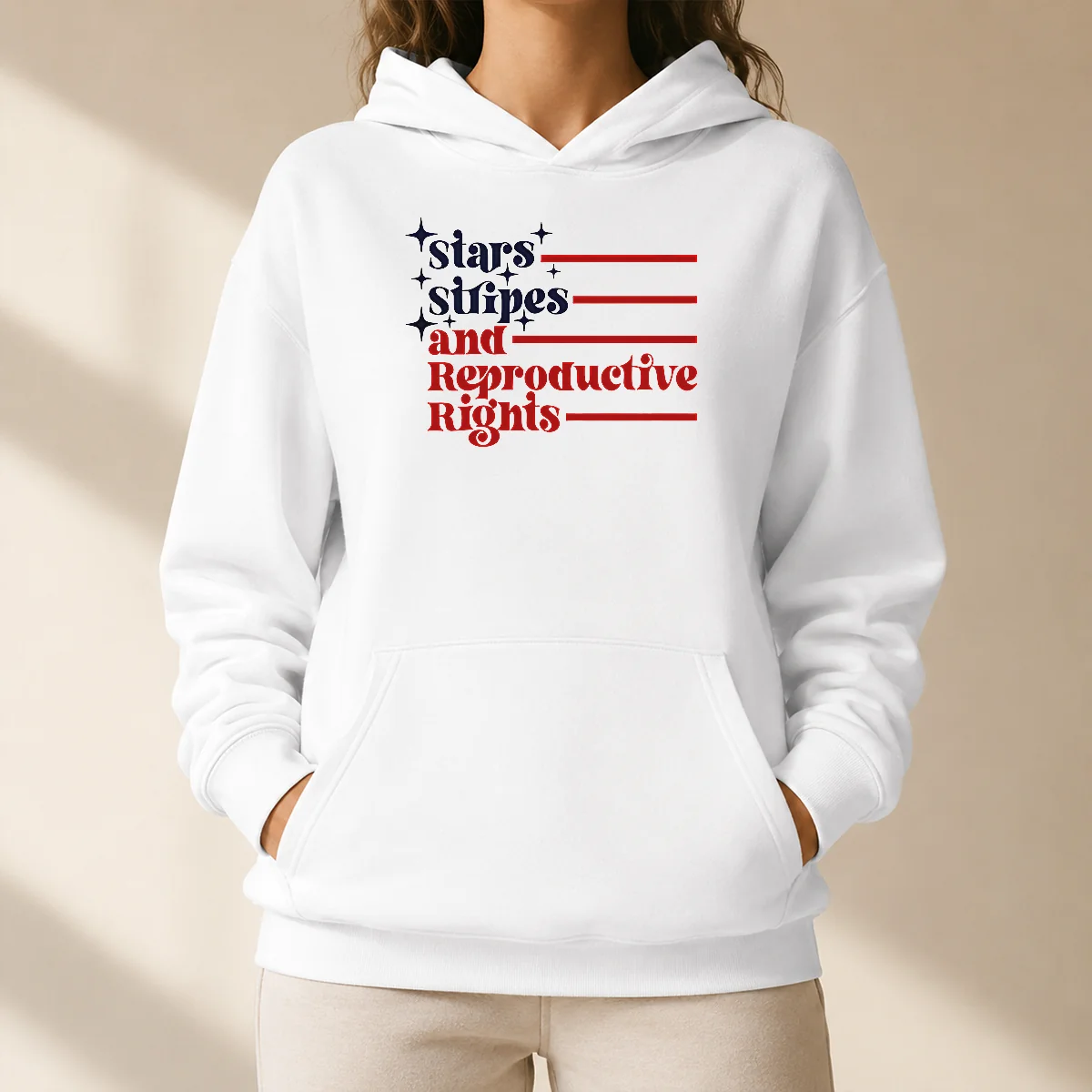 Awesome Stars Stripes And Reproductive Rights Patriotic Lettering With Striped Lines Hoodie