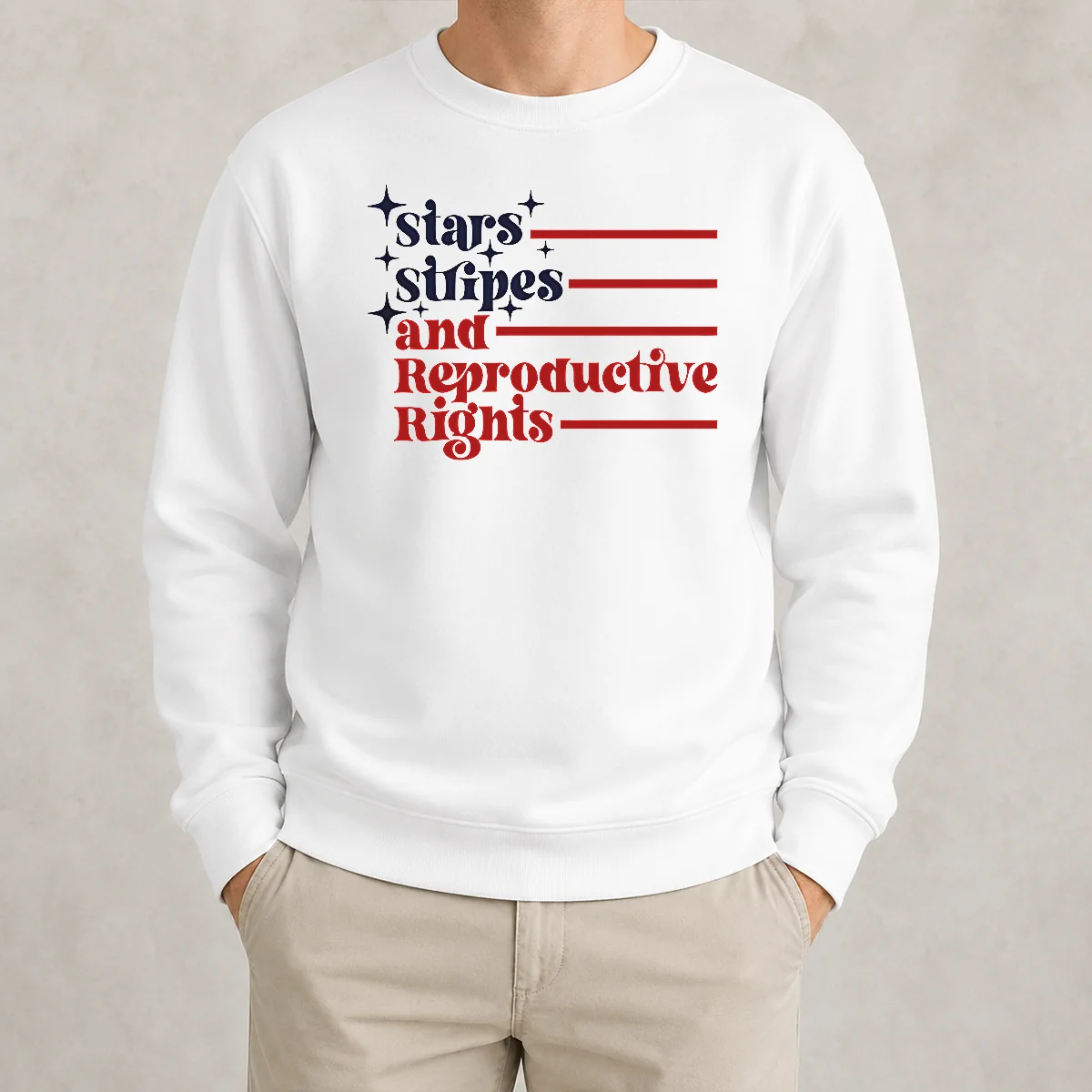 Awesome Stars Stripes And Reproductive Rights Patriotic Lettering With Striped Lines Sweater