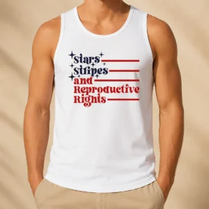 Awesome Stars Stripes And Reproductive Rights Patriotic Lettering With Striped Lines Tank Top