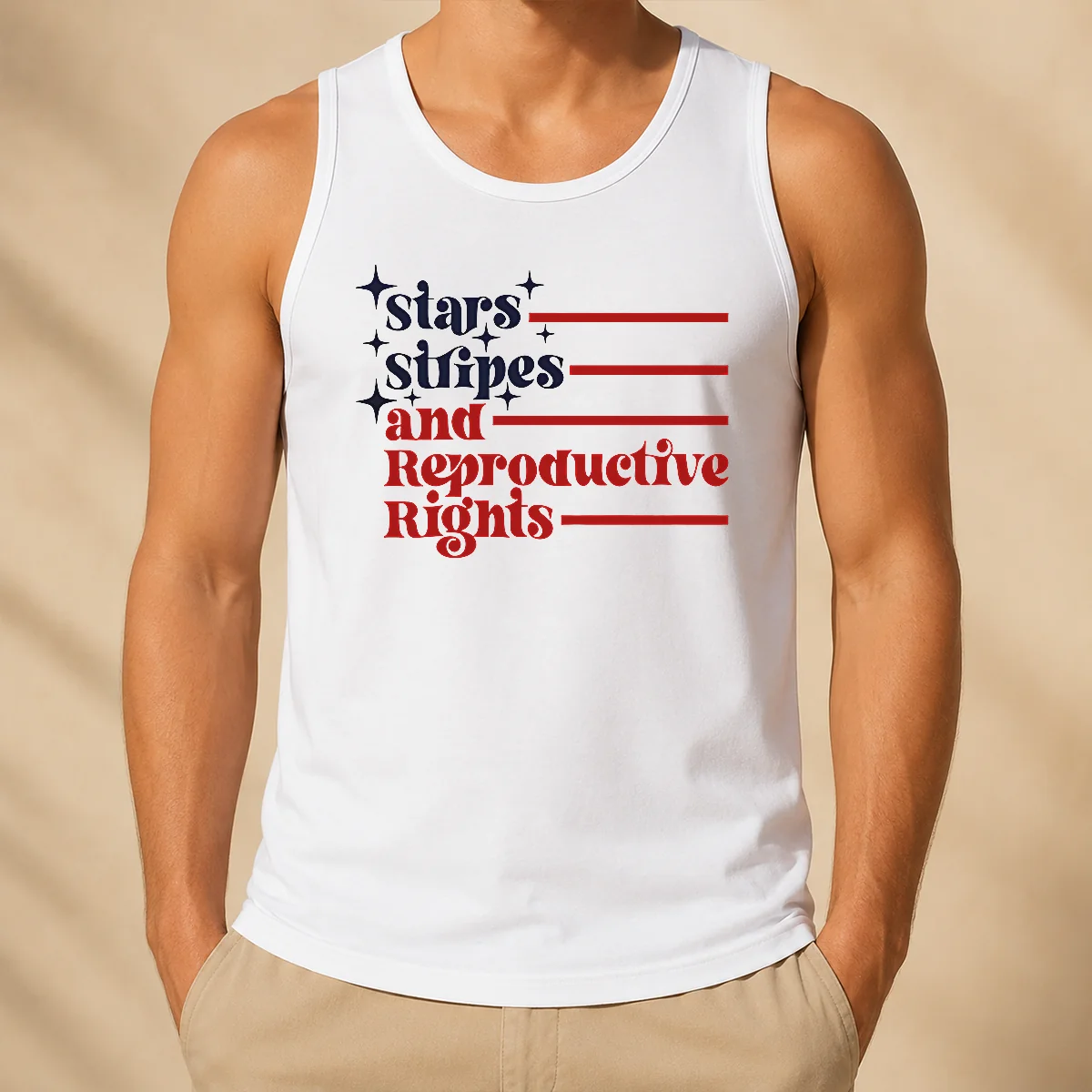 Awesome Stars Stripes And Reproductive Rights Patriotic Lettering With Striped Lines Tank Top