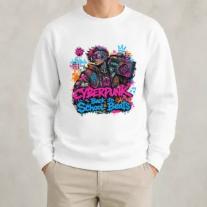 Cyberpunk Back to School Beats Graffiti Sweater