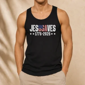 Funny Jesus Saves USA 1776 2026 250 Years Tank Top