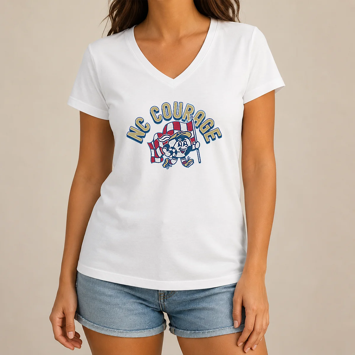 Funny Nice Kid'S NC Courage Soccer V-Neck Shirt Funny Nice Kid'S NC Courage Soccer V-Neck Shirt