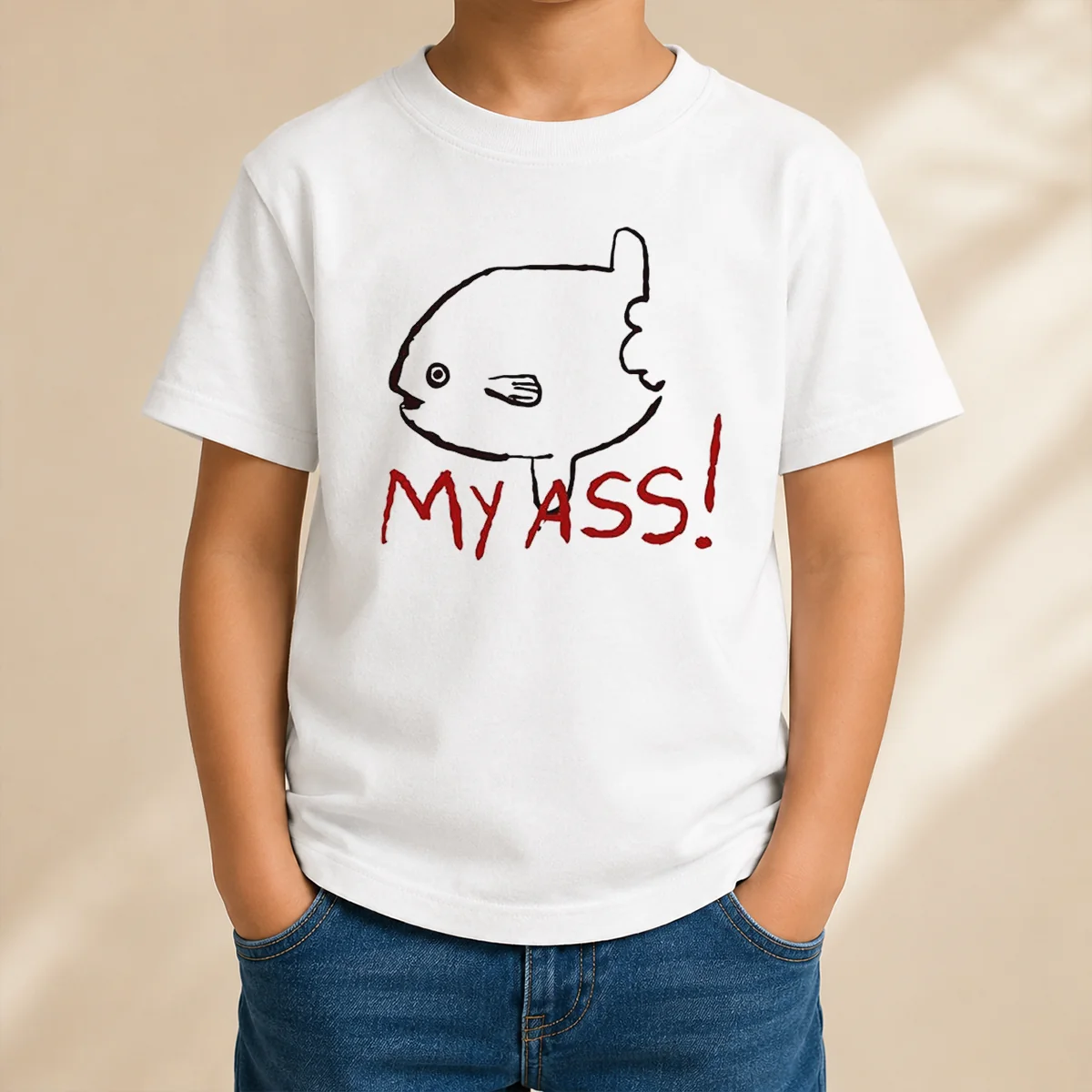 Funny Sunfish Ocean Life Humor My Ass Fish Kids T-Shirt