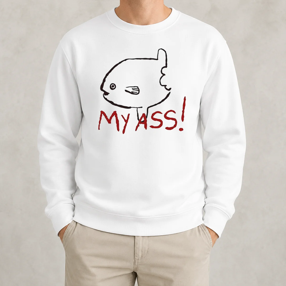 Funny Sunfish Ocean Life Humor My Ass Fish Sweater