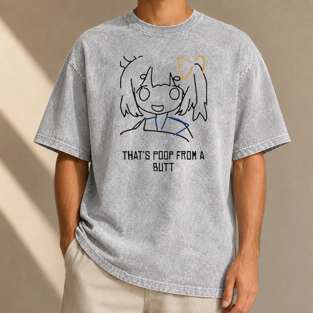 Funny That'S Poop From A Butt Anime Washed T-Shirt