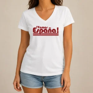 Funny Vamos Espana Spanish Flag Spain Pride V-Neck Shirt