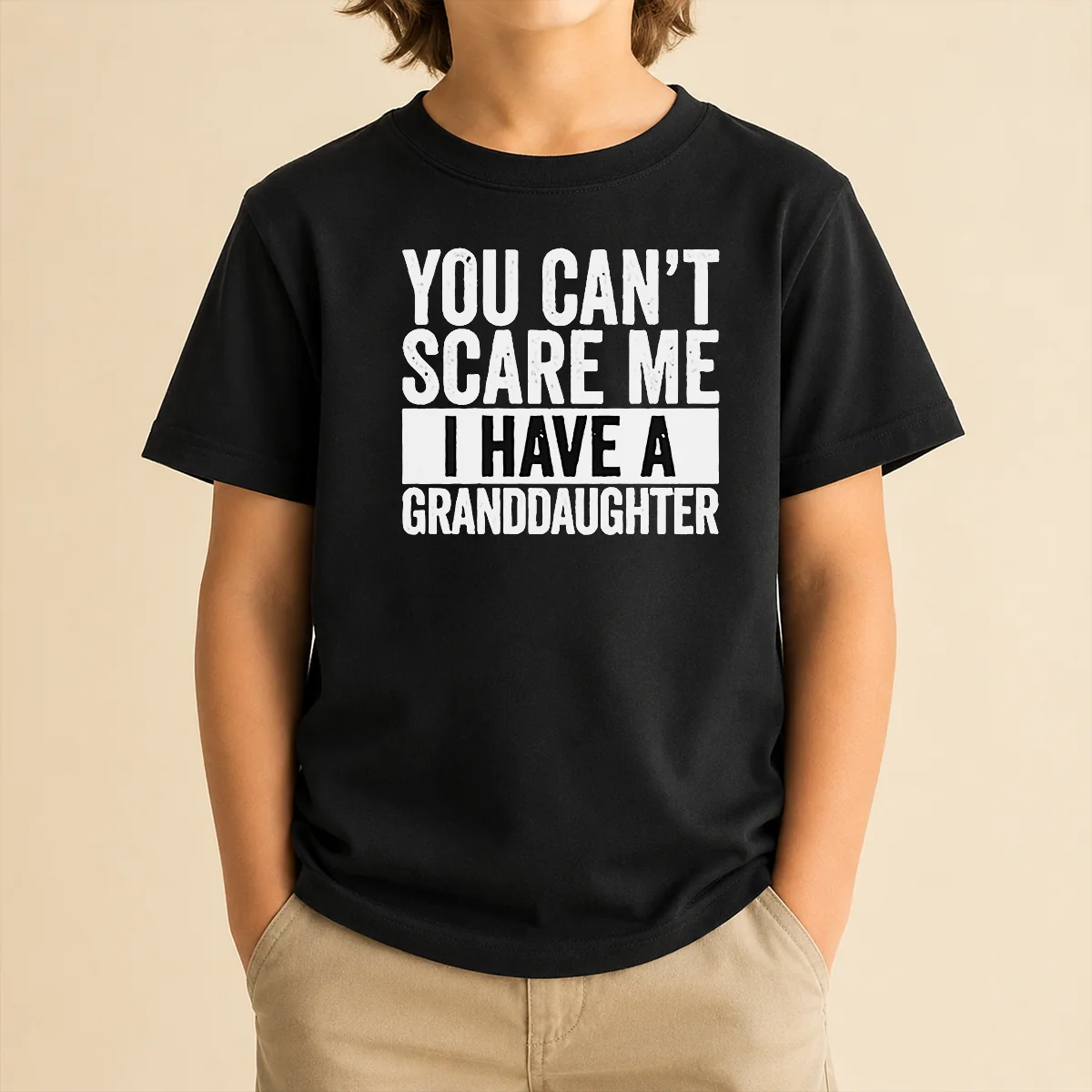 Funny You Can'T Scare Me I Have A Granddaughter Kids T-Shirt