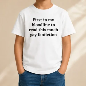 Good First In My Bloodline To Read This Much Gay Fanfiction Kids T-Shirt