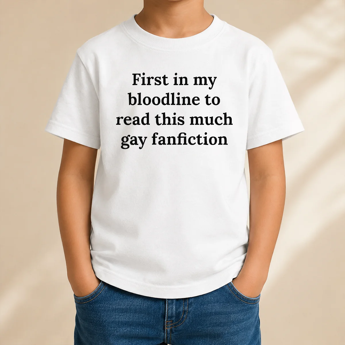 Good First In My Bloodline To Read This Much Gay Fanfiction Kids T-Shirt