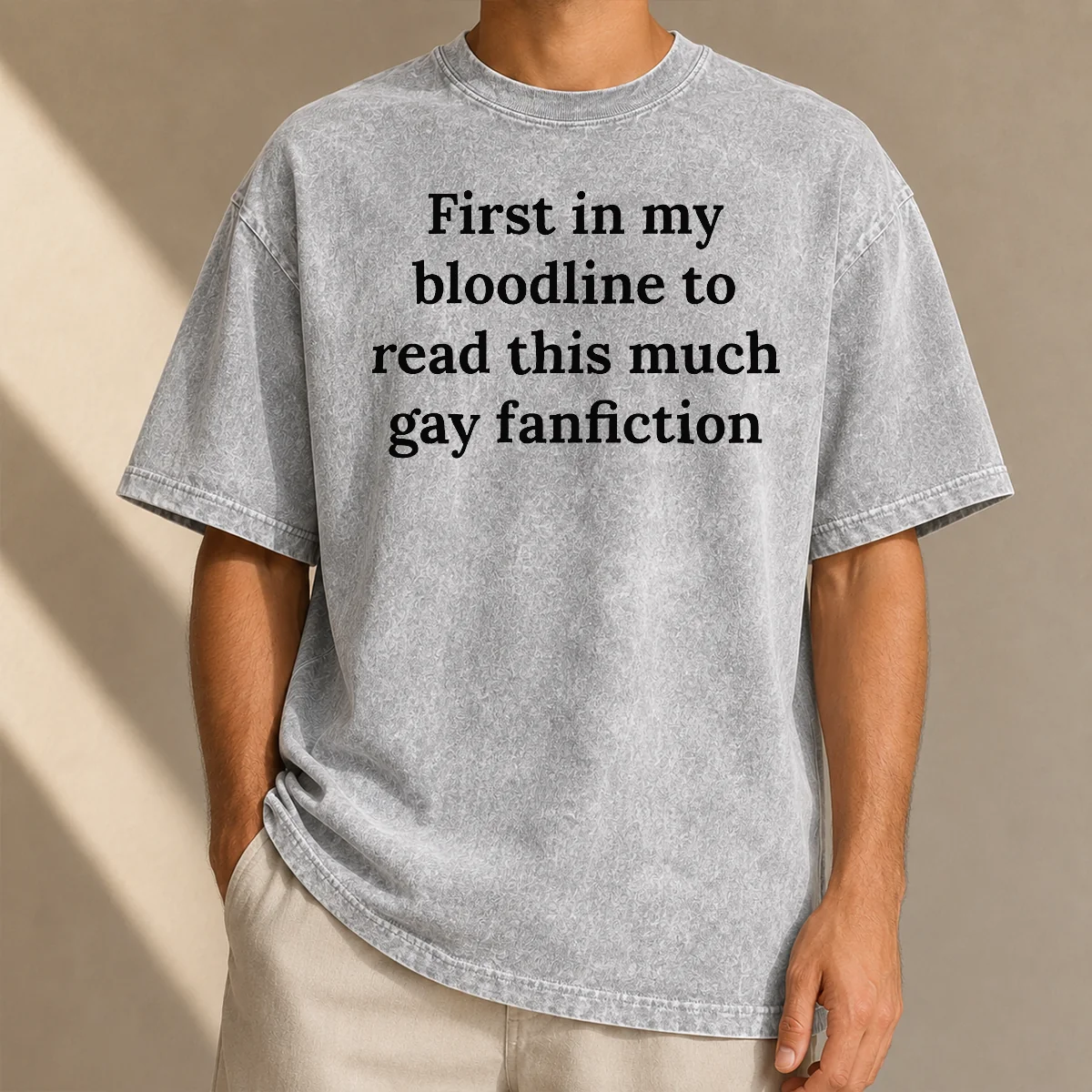 Good First In My Bloodline To Read This Much Gay Fanfiction Washed T-Shirt