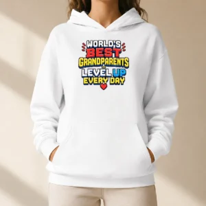 Good Funny Grandparents Day Worlds Best Pixel Hoodie
