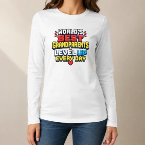 Good Funny Grandparents Day Worlds Best Pixel Long Sleeve Shirt