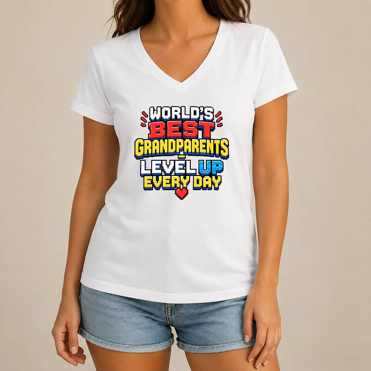 Good Funny Grandparents Day Worlds Best V-Neck Shirt Good Funny Grandparents Day Worlds Best V-Neck Shirt