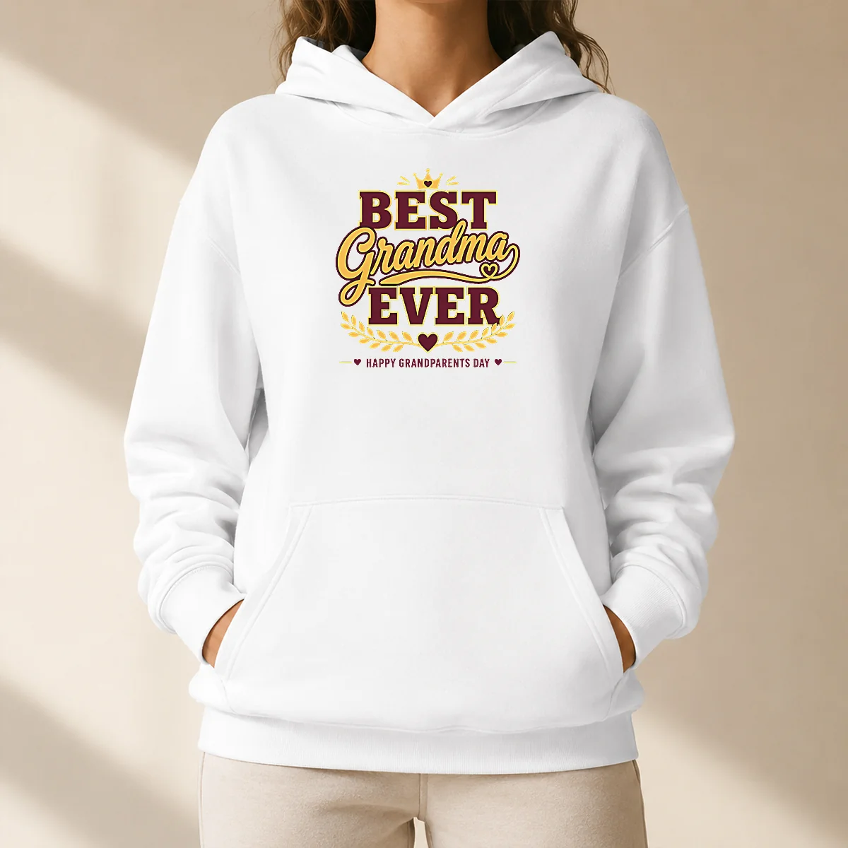 Good Hot Grandparents Day Best Grandma Ever Typography Hoodie