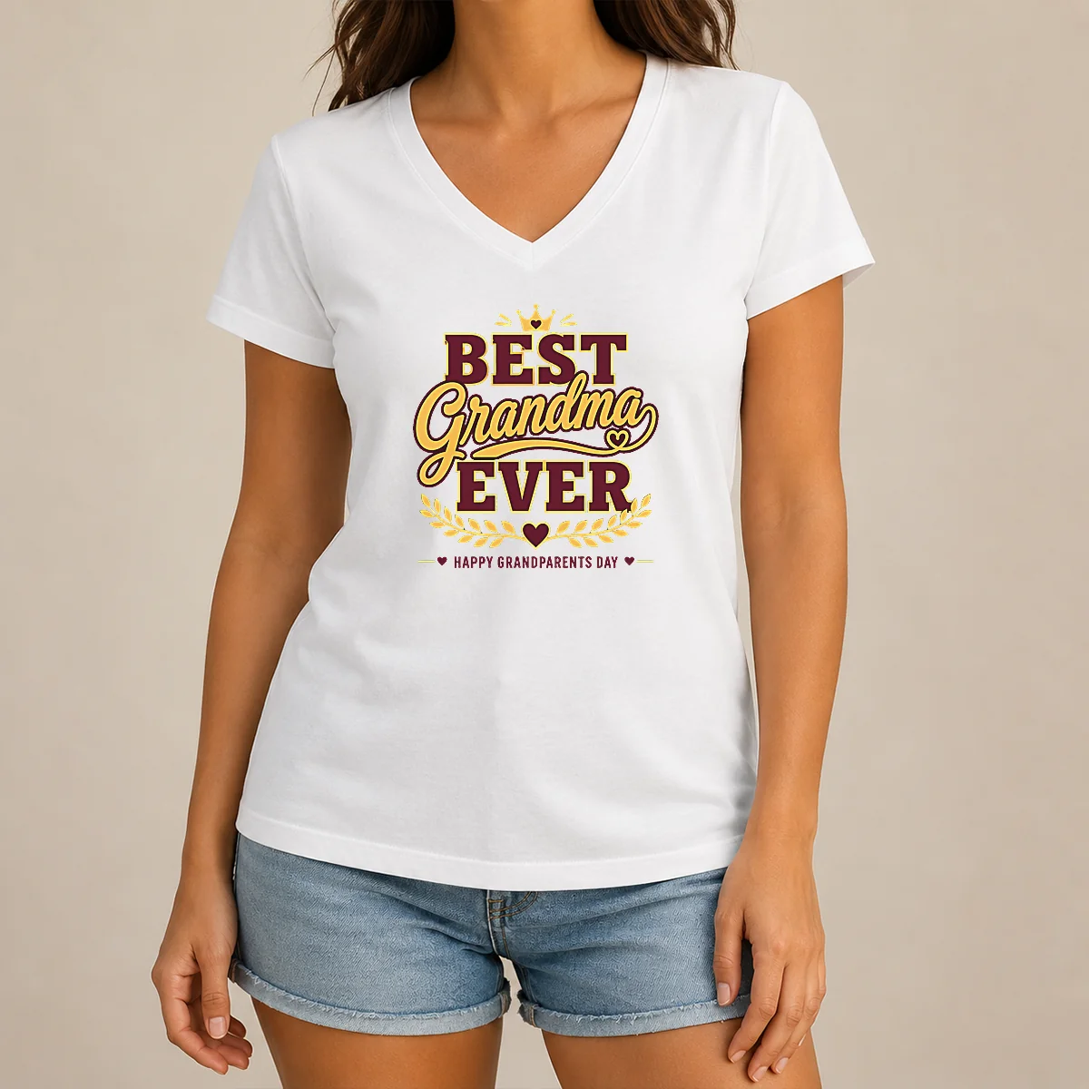 Good Hot Grandparents Day Best Grandma V-Neck Shirt Good Hot Grandparents Day Best Grandma V-Neck Shirt