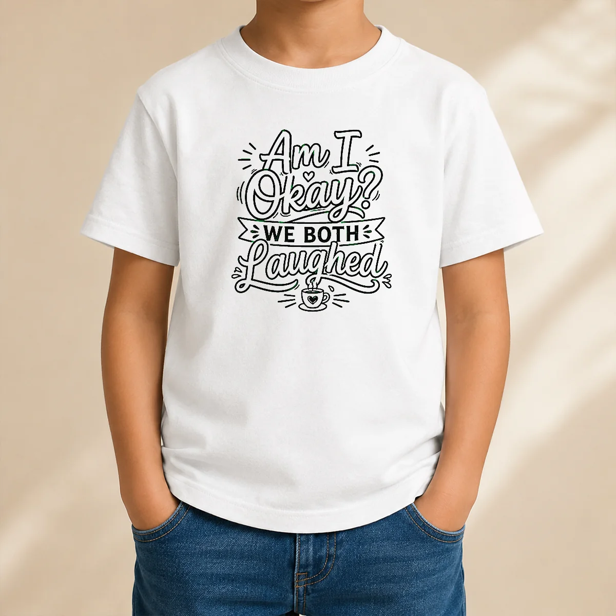 Good Hot Halloween Coffee Quote Line Art Kids T-Shirt