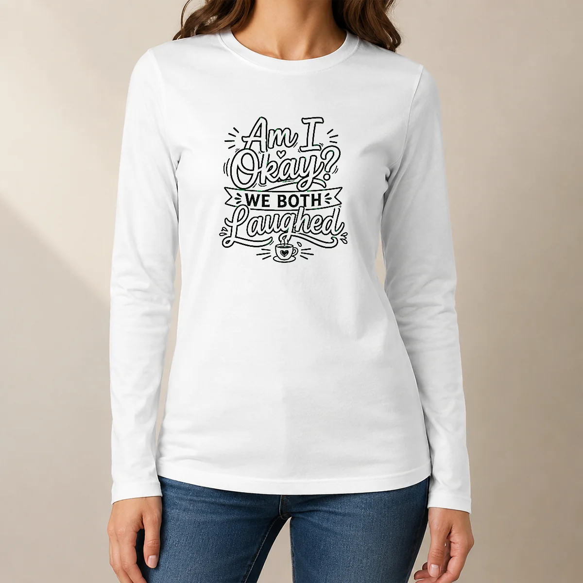 Good Hot Halloween Coffee Quote Line Art Long Sleeve Shirt