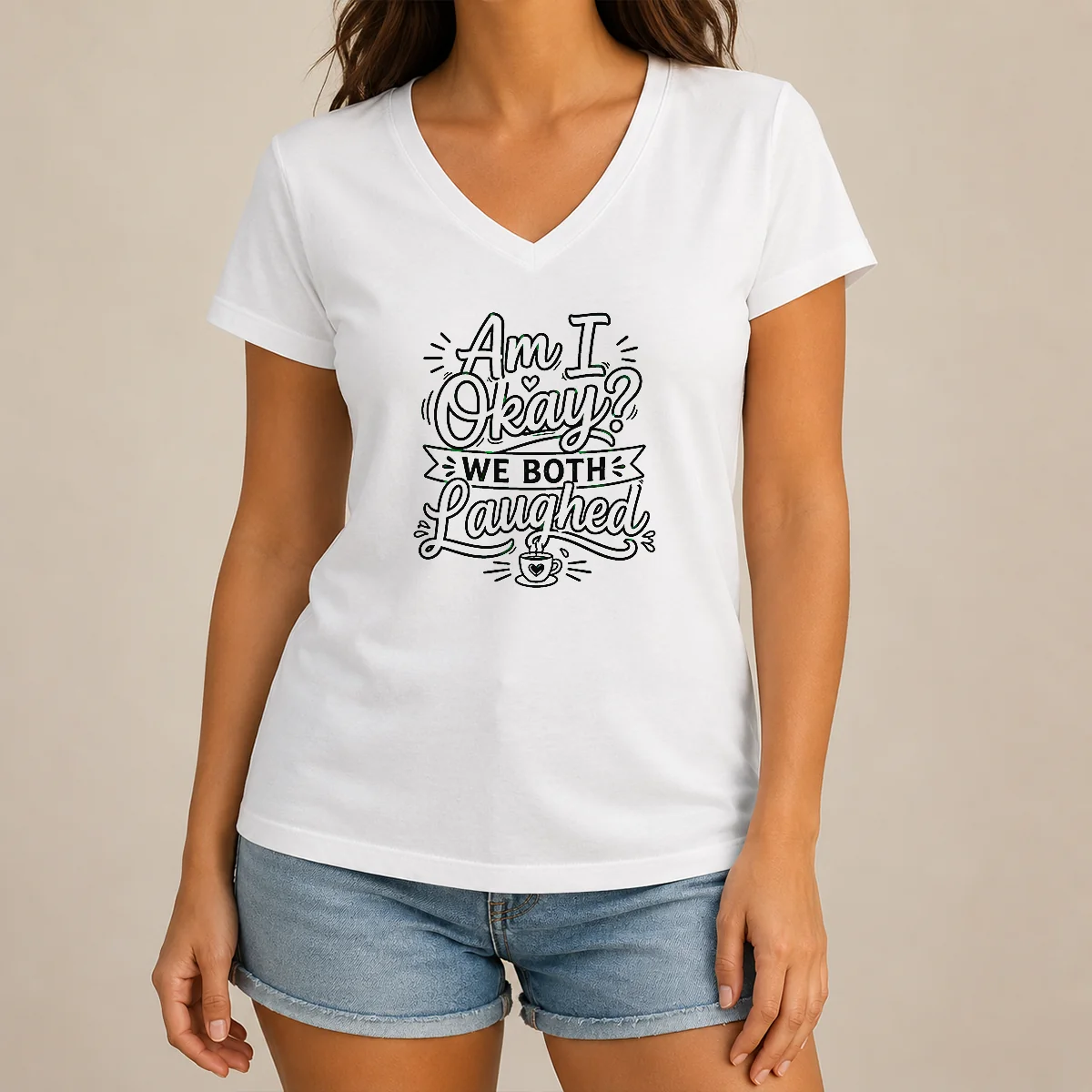Good Hot Halloween Coffee Quote Line V-Neck Shirt Good Hot Halloween Coffee Quote Line V-Neck Shirt