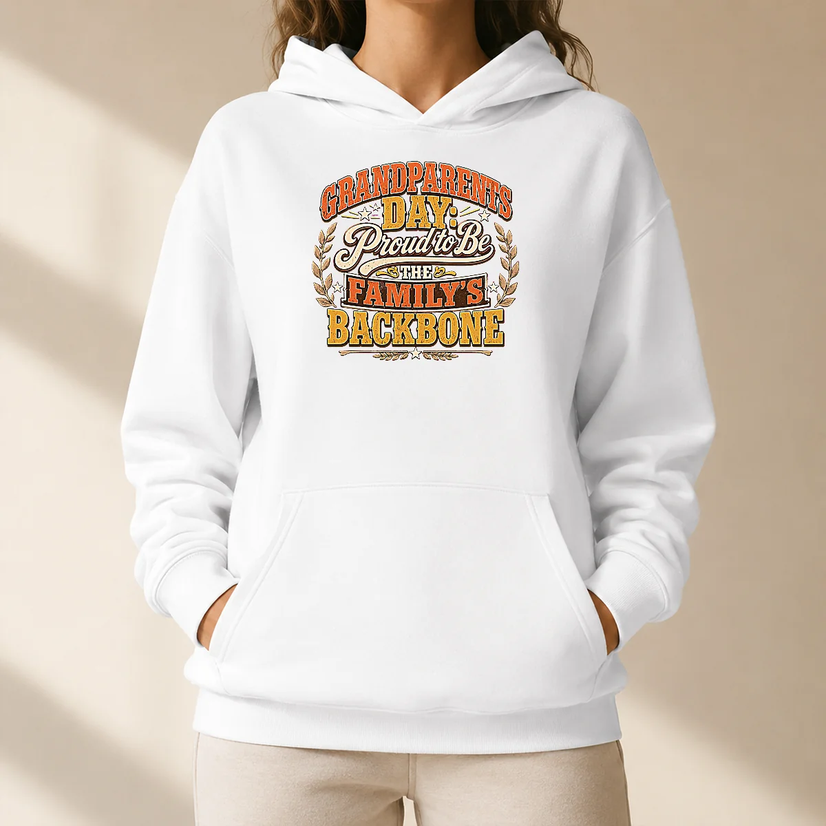 Good Nice Grandparents Day Proud Family Backbone Vintage Hoodie