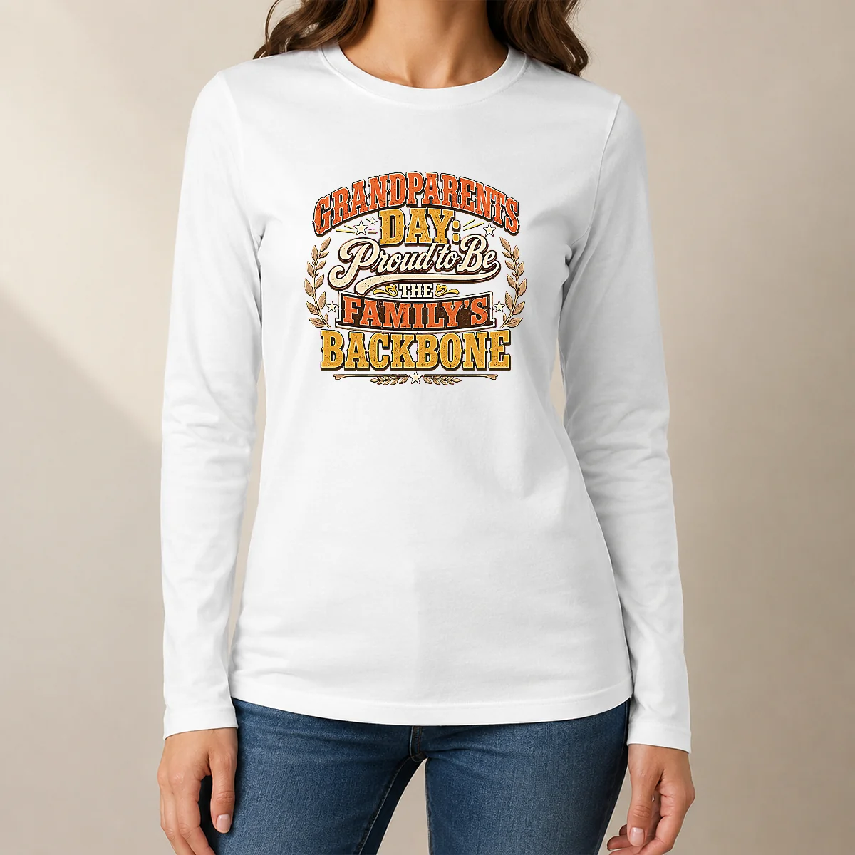 Good Nice Grandparents Day Proud Family Backbone Vintage Long Sleeve Shirt