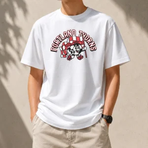 Good Nice Kid'S Portland Thorns Soccer Player Red t shirt front view with vibrant red color and team logo