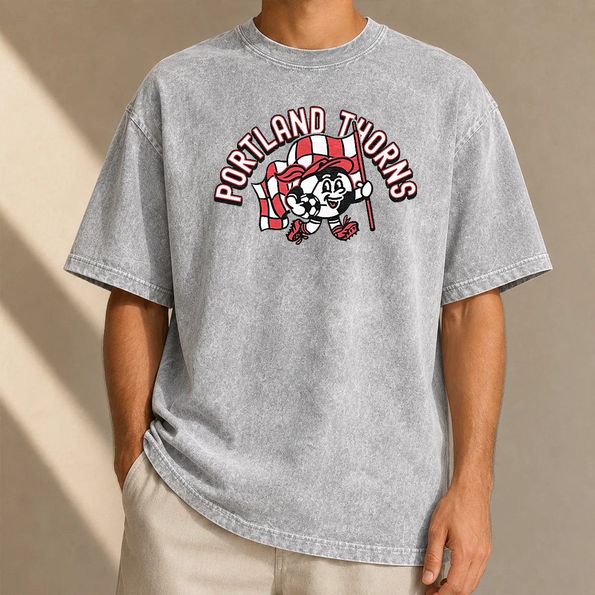 Good Nice Kid'S Portland Thorns Soccer Player Red Washed T-Shirt