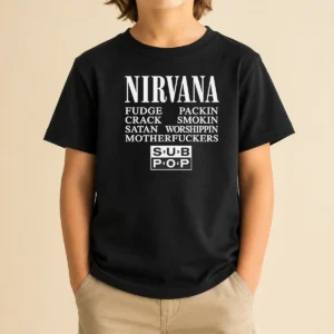 Good Nirvana Fudge Packin' Crack Smokin' Satan Worshippin' Motherfucker Kids T-Shirt