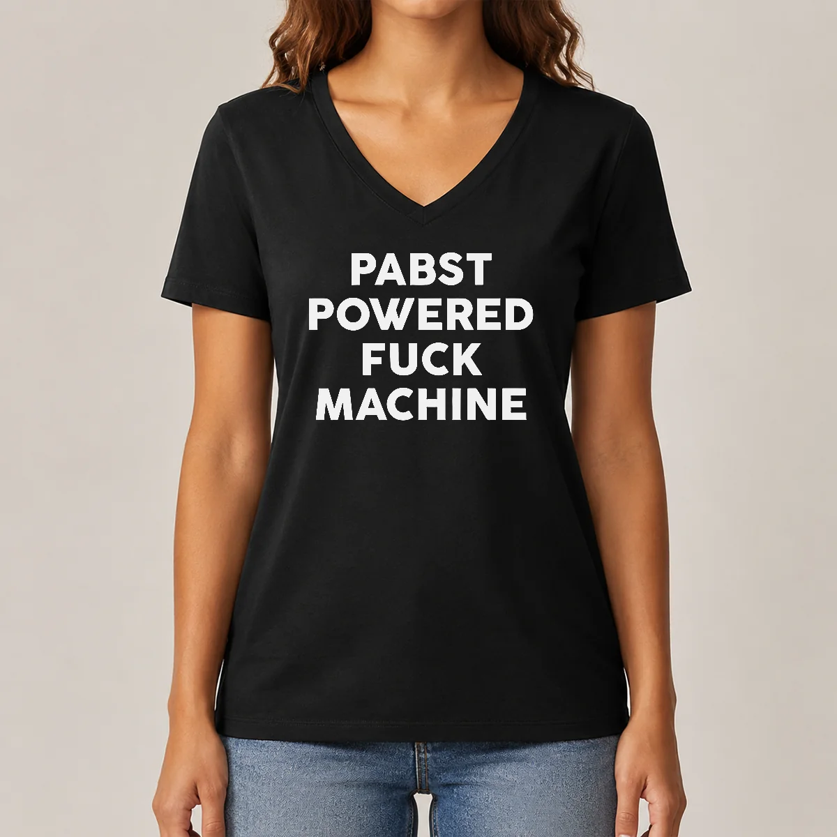 Good Pabst Powered Fuck Machine Bold V-Neck Shirt Good Pabst Powered Fuck Machine Bold V-Neck Shirt