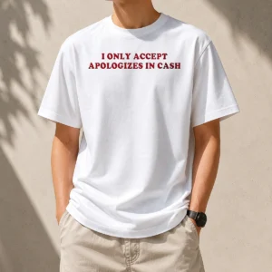 Good Premium I Only Accept Apologies In Cash Funny Sarcastic Quote Humorous